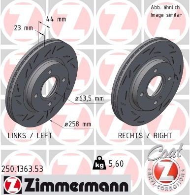 Bremseskive ZIMMERMANN 250.1363.53