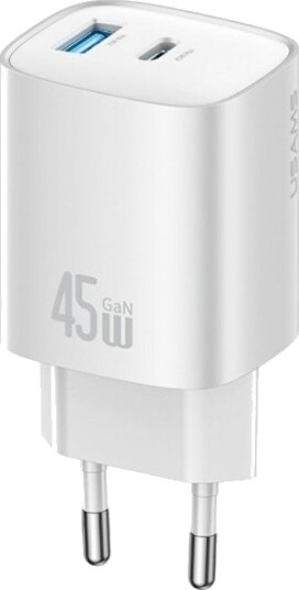 Usams CC290 T66 45W Gan Lader 1Xusb A 1Xusb C Sølv Usams CC290 T66 45W Gan Lader 1Xusb A 1Xusb C Sølv