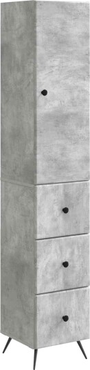 vidaXL Skapsett 2 pcs Betonggrå 34,5 x 34,5 x 90 cm Konstruert tre