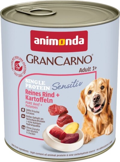 Animonda Grancarno Våtfôr Adult Single Protein Sensitiv & Poteter Okse 6 X 800 G