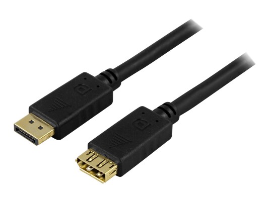 Deltaco DisplayPort-forlengelseskabel 1 m Gull belagt