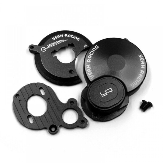 Yeah Racing TABB-010BK ALUMINUM GEAR COVER W/MOTOR MOUNT FOR BBX