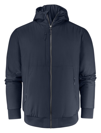 James Harvest Franklin Helfôret Lettvektsjakke med Hette Marineblå Resirkulert Materiale
