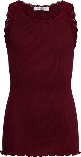 Rosemunde Topp Rib RkBalta Modal Lace Tawny Port Rosemunde 10 år 140 Singlet Rød