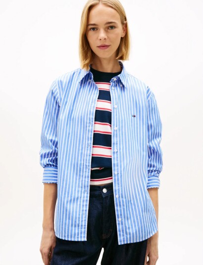 Tommy Jeans Tjw Reg Poplin Shirt Ext Blue XL