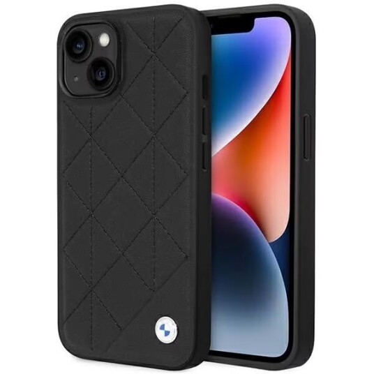 Case BMW Bmhcp14s22rqdk Iphone 14 / 15 / 13 6.1" Black/Black Leather Quilted