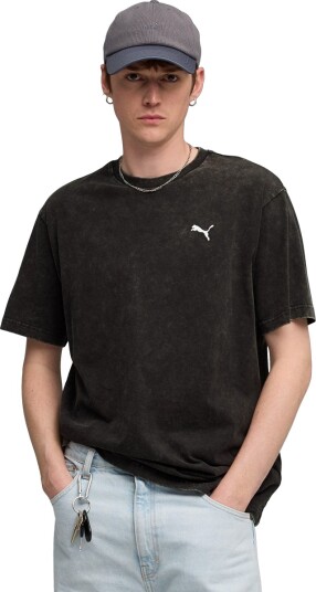 PUMA Ess Elevated Relaxed Wash Tee - Black - L