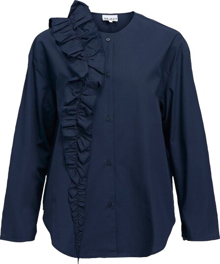 Object Skjorte Objmuni L/S Re Shirt 147 Blå
