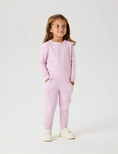 name it Nmfvalba Ls Sweat Unb Noos Pink 80
