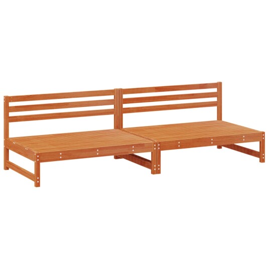 Hagemøbel Midtsofa Massiv furu VoksBrun 240 x 84 x 70 cm