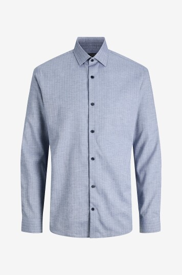 Jack & Jones Plus Skjorte jprBlaparker Melange L/S Shirt BF P Blå