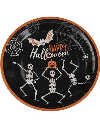 8 stk. Papptallerkener Trick or Treat Happy Halloween 23 cm