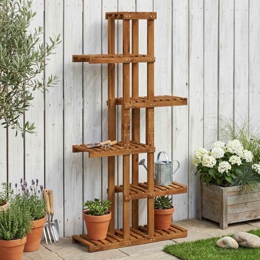vidaXL Planteholder Naturlig 68 x 23,5 x 140 cm Solid akasietre