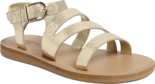 Mango Metallic Straps Sandals Gold 29