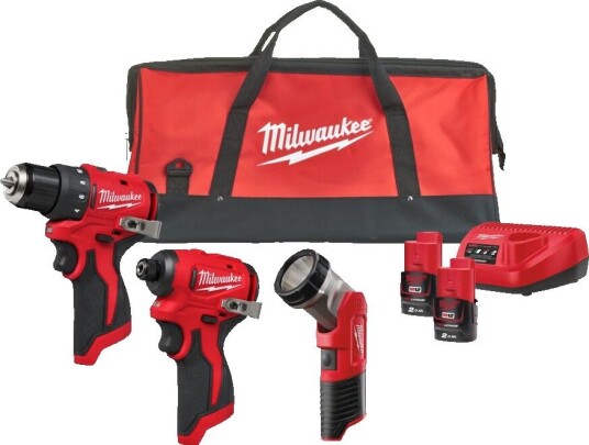 Milwaukee Batteri M12 BLPP3A-202B Verktøypakke Med Og Lader