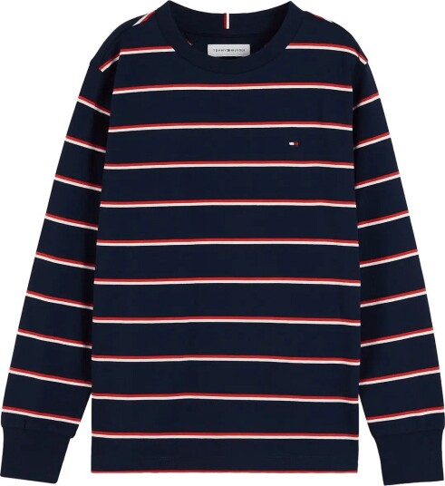 Tommy Hilfiger Stripe Tee Ls Navy 140