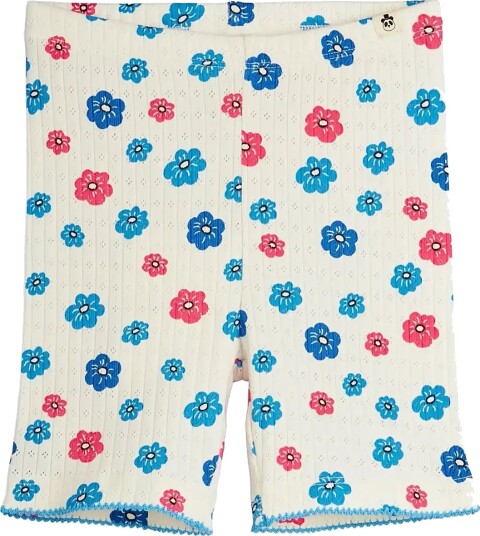 Mini Rodini Flowers Aop Picot Edge Pointelle Bike Shorts   Multi/patterned   128/134