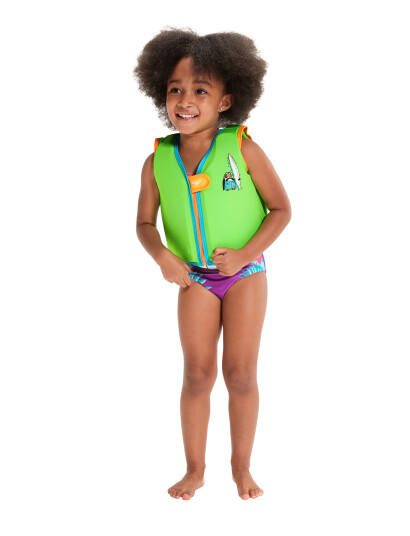 Speedo Printed Float Vest   Green   4 6