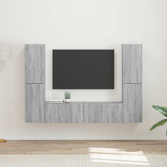 TV benksett 6 pcs Grå Sonoma Konstruert tre TV benksett 6 pcs Grå Sonoma Konstruert tre