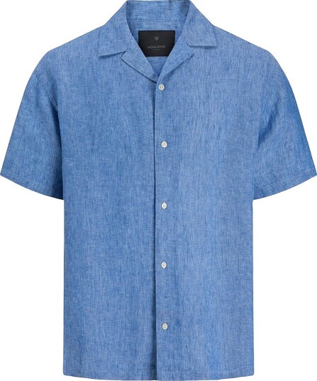Jack & Jones Linskjorte jprBlalawrence Linen Resort S/S Blå