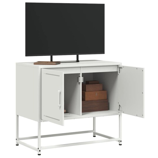 TV-benk hvitt 68,5x39x60,5 cm stål 846475 TV-benk hvitt 68,5x39x60,5 cm stål 846475