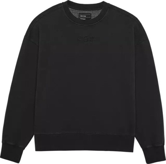 Fox Men"s Wordmark Oversized Fleece Crew Black L Fox Men"s Wordmark Oversized Fleece Crew Black L