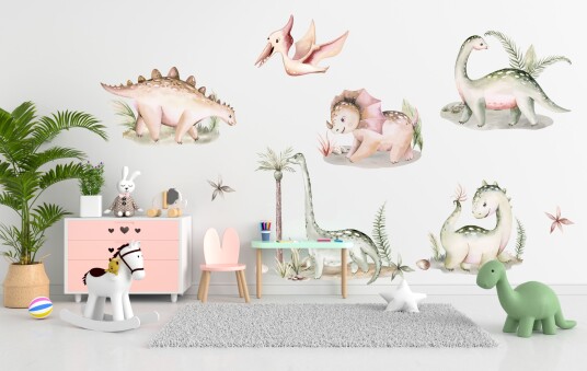 Veggklistremerke Happy Dino Wonderland sett