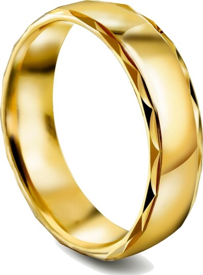 Moments By Pan Jewelry Giftering i 375 gult gull med mønster | 5 mm bredde