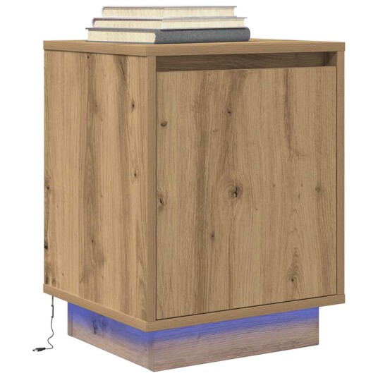  Nattbord med LED artisan eik 38x34x50 cm 8721158702005