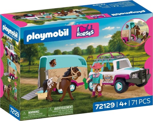 Playmobil 72129 Suv Med Hestehenger Byggesett 4+ År 71 Deler