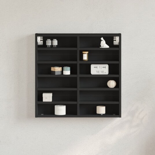  Hyller svart 60x8,5x58 cm konstruert tre