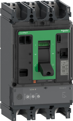 Strømbryter ComPacT NSX400N, MicroLogic 2.3 strømrelé 400 A, 3P