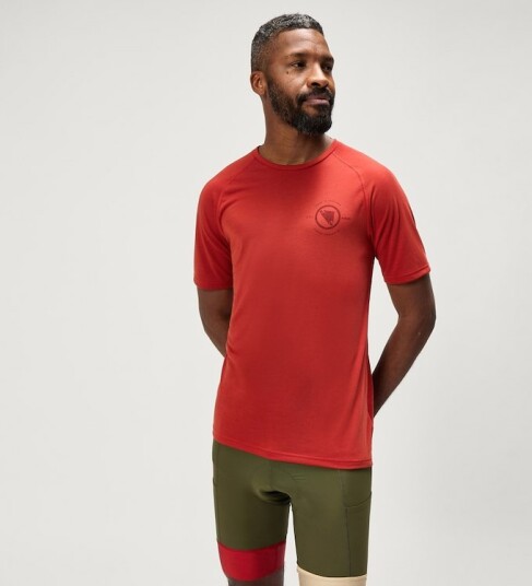 Endura Loop Tech sykkeltrøye korte ermer brick red herre