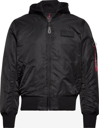 Alpha Industries Ma 1 Zip Hood Backprint BLACK/REFLECTIVE XXL