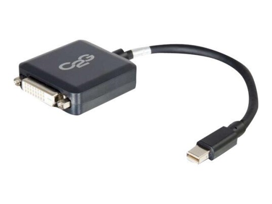 C2G 20cm Mini DisplayPort to DVI Adapter - Thunderbolt to Single Link DVI-D Converter M/F - Black - DisplayPort-kabel - 20 cm