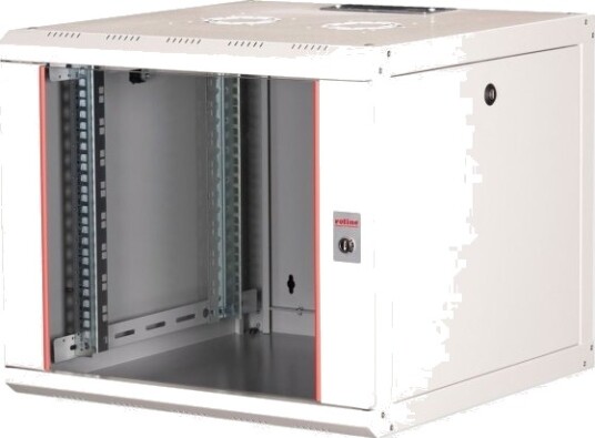 Roline 26.21.0003 Veggmonterbar Hylle 9U Nøkkellås Rack Skinner 12.2 Kg Grå