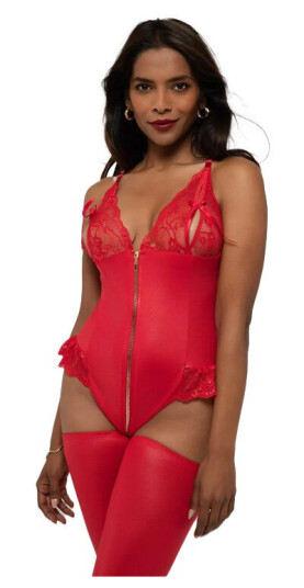 Wetlook Open Crotch Body Christelle 2XL