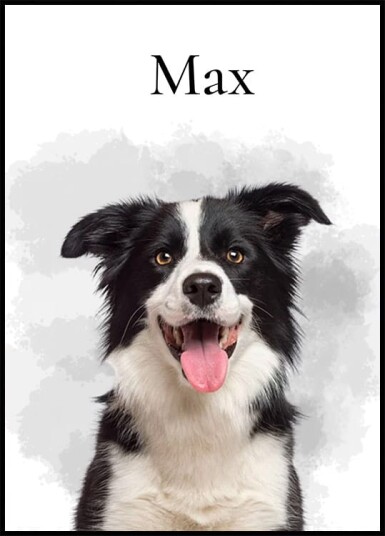 Custom Dog Portrait Plakat Plakat / 100x150cm