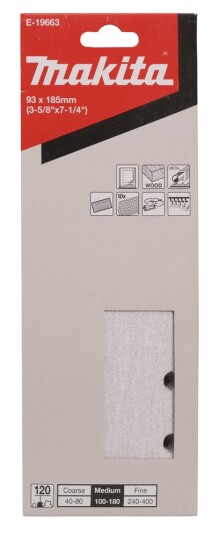 Makita E 19663 Slipepapir 93x185mm Hvit