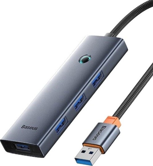 Baseus UltraJoy Series USB-A Hub 4x USB-A 3.0 1x USB-C 5V 50cm Gray B0005280B811-04