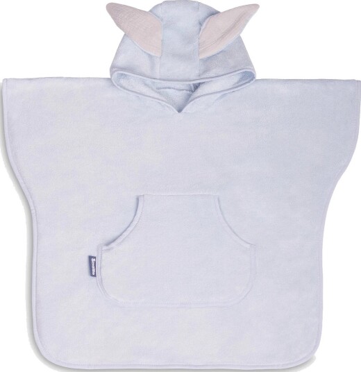Badeponcho Sensillo barn 70 x 60 cm Korallfleece med hette og kaninører blå