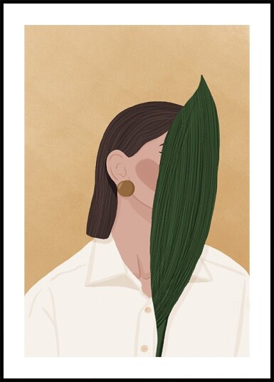 Woman with Leaf Plakat Plakat / 100x150cm Woman with Leaf Plakat Plakat / 100x150cm