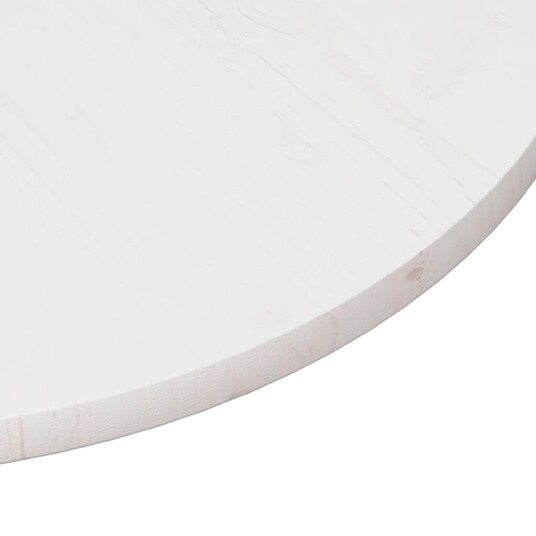 Bordplate hvit Ø80x2,5 cm heltre furu 813656 Bordplate hvit Ø80x2,5 cm heltre furu 813656