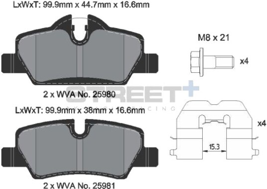 PAGID Racing T8305SP2001 Bremseklosser PAGID Racing T8305SP2001 Bremseklosser