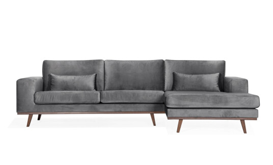 Soffadirekt STOCKHOLM Divansofa Høyre Velvet Edition Mørk grå