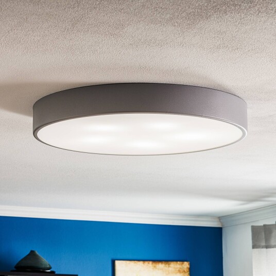 TEMAR LIGHTING Cleo 600 taklampe grå sensor IP20 Ø 60 cm metall