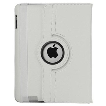 Rotary lærveske iPad 2, iPad 3, iPad 4 beskyttelse og stativ Hvit