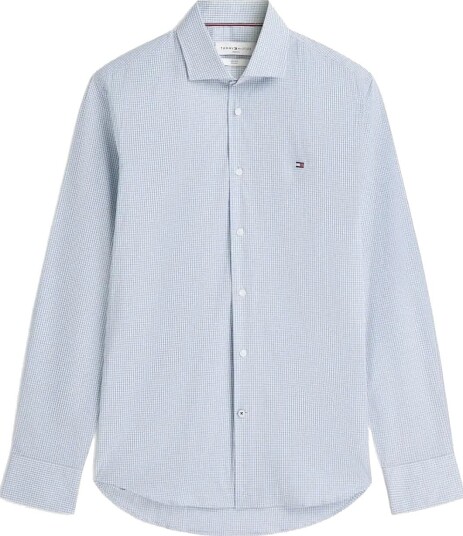 Tommy Hilfiger Cl Mini Gingham Check Shirt - CLOUDY BLUE - 40