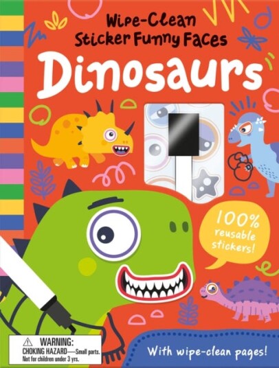 WipeClean Sticker Funny Faces Dinosaurs WipeClean Sticker Funny Faces Dinosaurs