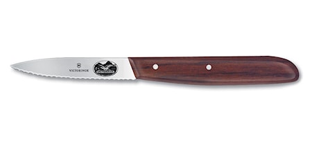 Skallkniv 8 cm bølget blad stort rosentrehåndtak